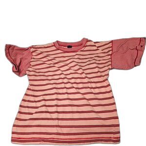 Vintage Generra Shirt Striped Surf Orange and Red Stripes Medium